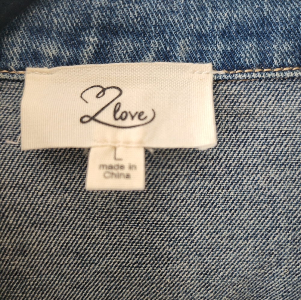 Love Brand Jean Jacket Pearls Denim Large Boutique - Picture 4 of 7